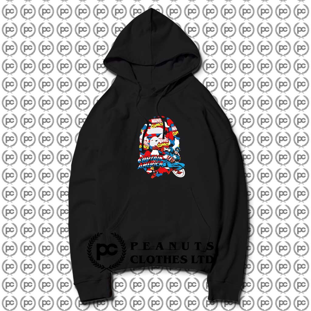 A Bathing Ape Marvel Captain America Hoodie Custom Design