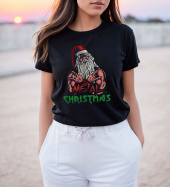 Santa Metal Christmas T Shirt